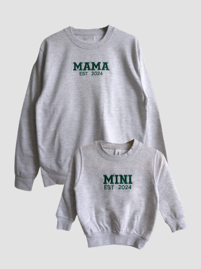 Set mikín s výšivkou MAMA a MINI EST 2024