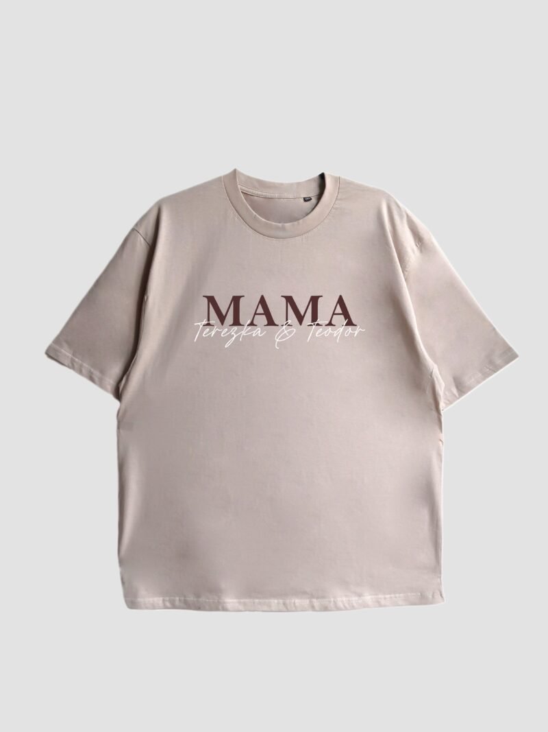 Oversize unisex tričko MAMA s menami detí