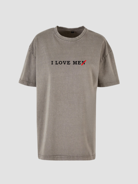 Oversize tričko s vypraným efektom I LOVE ME