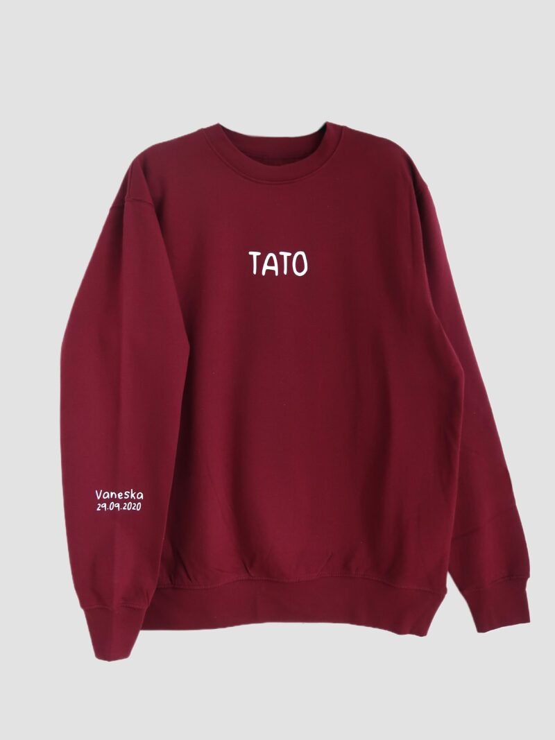 Basic mikina TATO s menom dieťaťa na rukáve