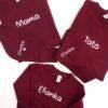 Set basic mikín MAMA & TATO & DIEŤA s menami na rukáve