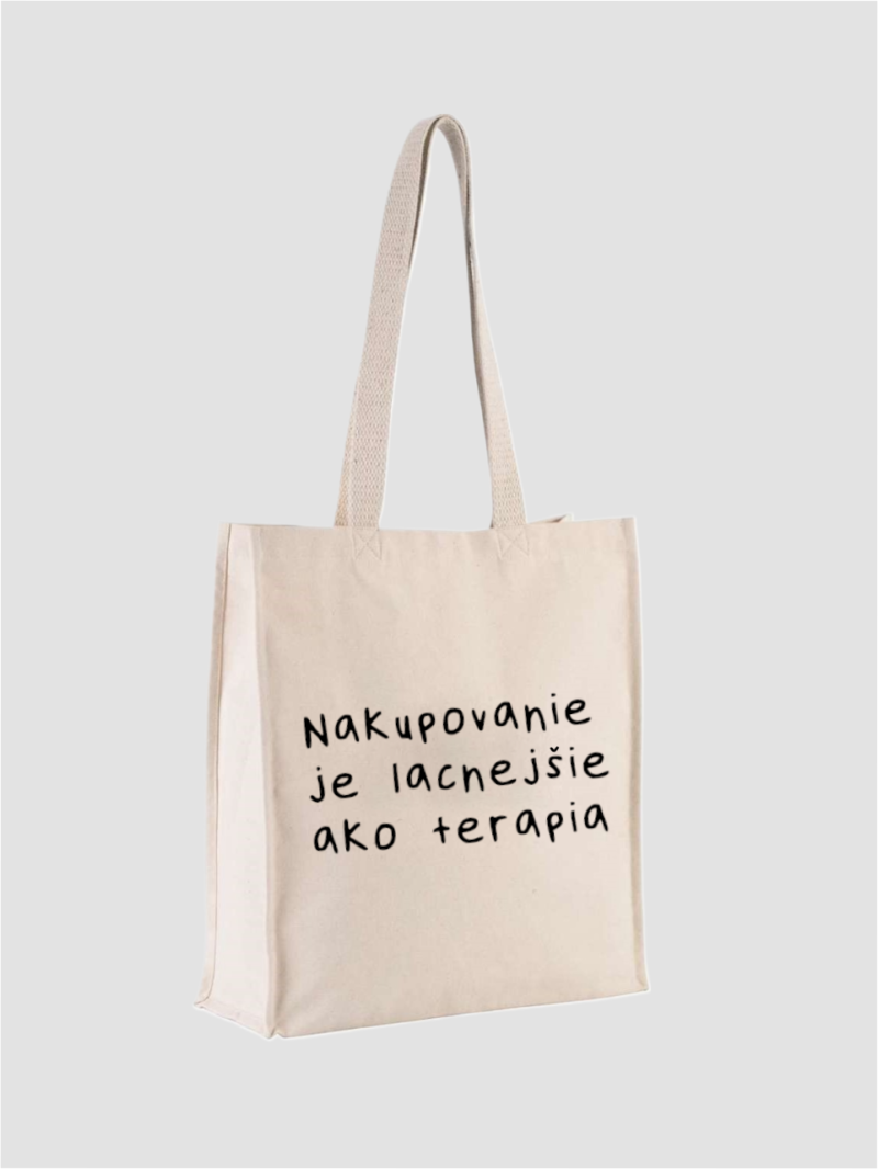 Plátená taška NAKUPOVANIE JE LACNEJŠIE AKO TERAPIA.